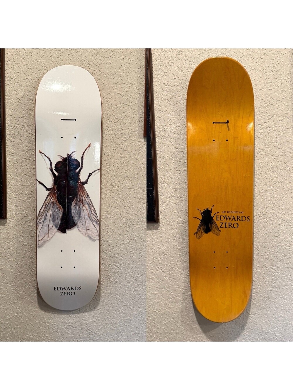 Zero Edwards RARE FLY Bug Series White Skateboard Deck Size 8.25